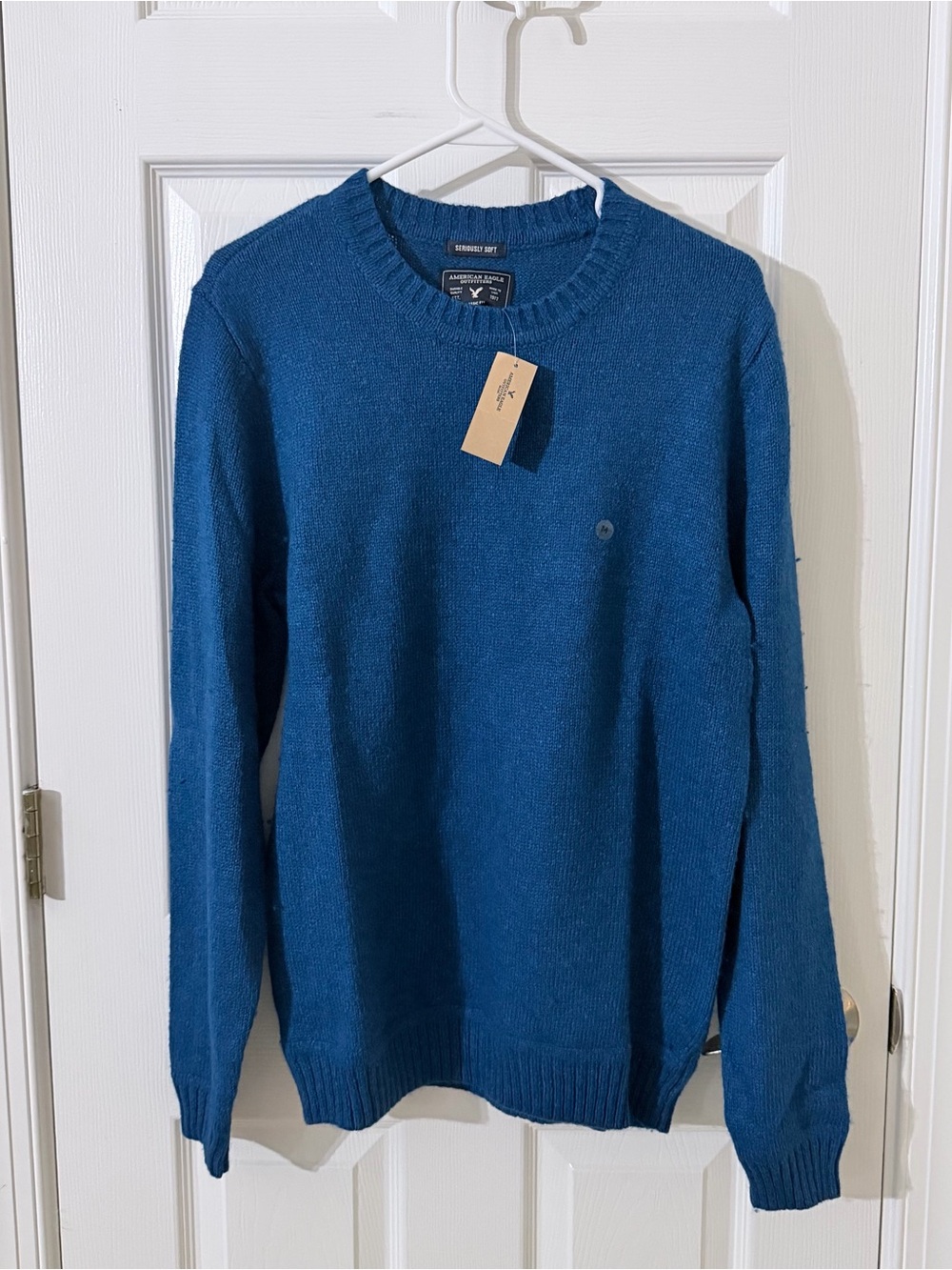 American Eagle Outfitters Men’s Teal Blue Crewneck Sweater